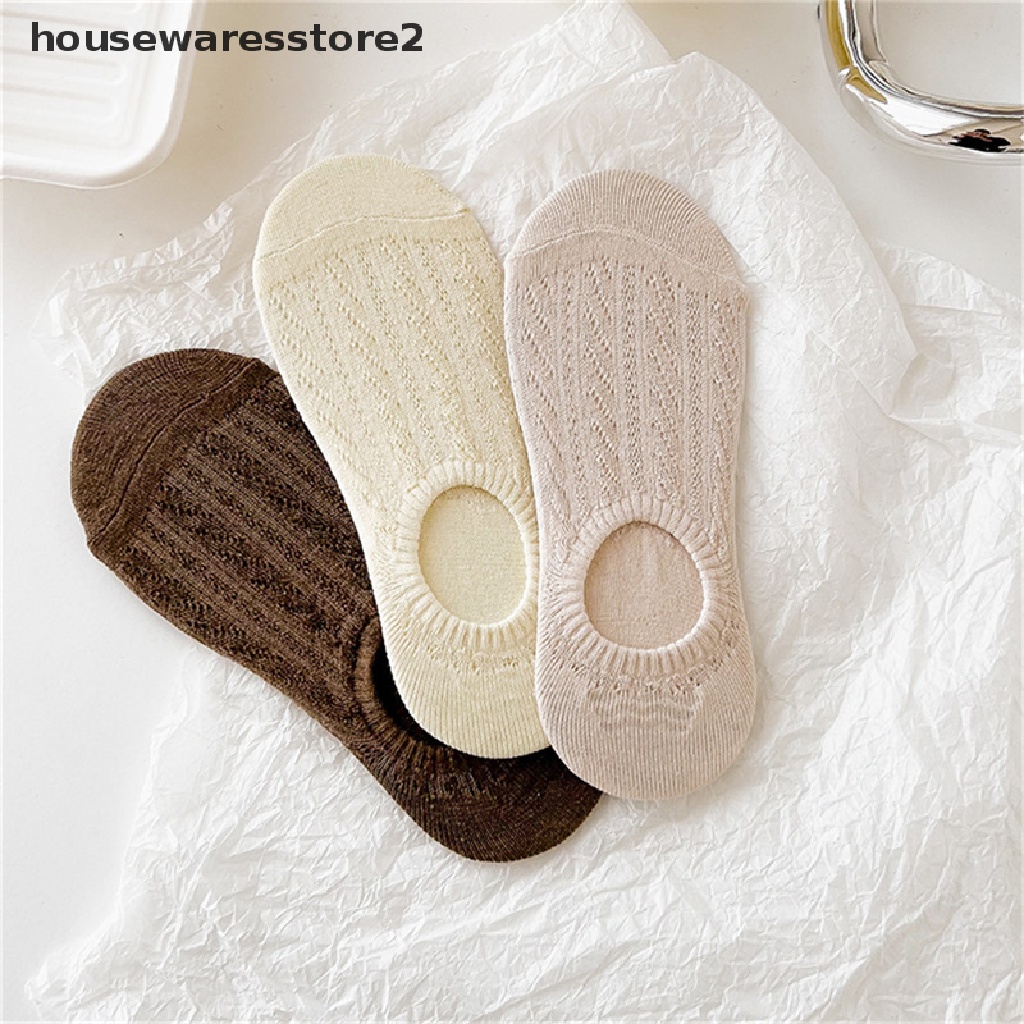 [housewaresstore2] Vớ Thuyền Phối Lưới Silicone Vô Hình Màu Trơn Thoáng Khí Chống Trượt Mùa Hè Cho Nữ