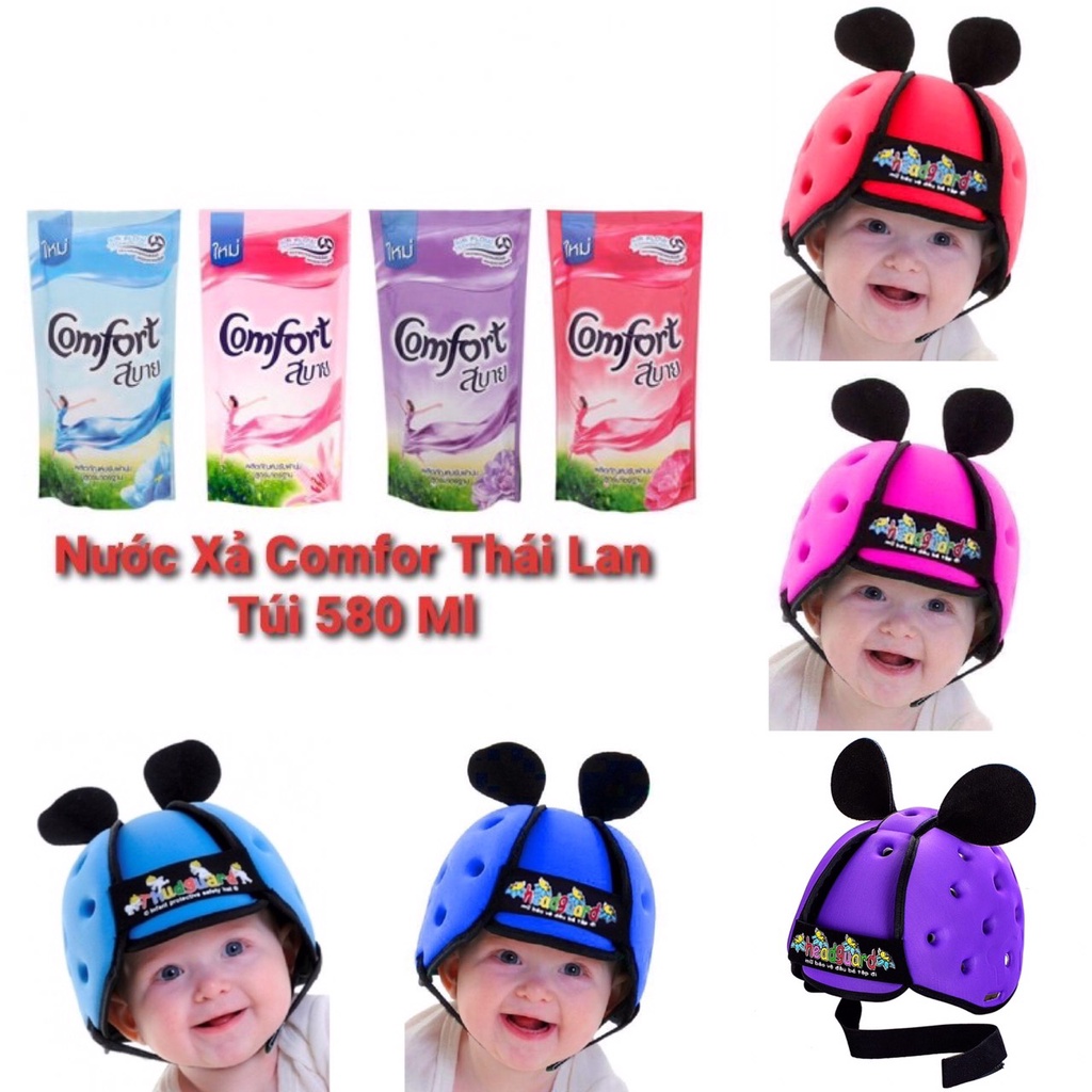 Tặng Comfor 580ml Mũ Bảo Hiểm Cho Bé Loại Trơn 7 Tháng Đến 3Tuổi