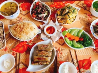 Bộ đĩa lá xoài sứ Bát Tràng