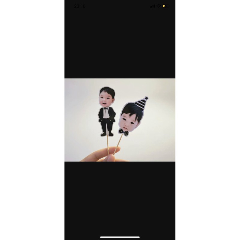 Tag Cắm Bánh Kem Ghép Mặt Bé Siêu Đáng Yêu