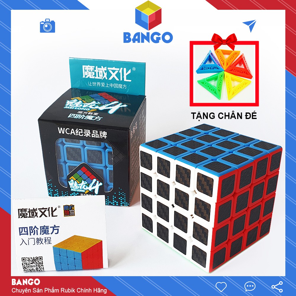 Rubik 4×4 Carbon Moyu Meilong Giá Rẻ Magic Cube Đồ Chơi Thông Minh Rubic BANGO RC04