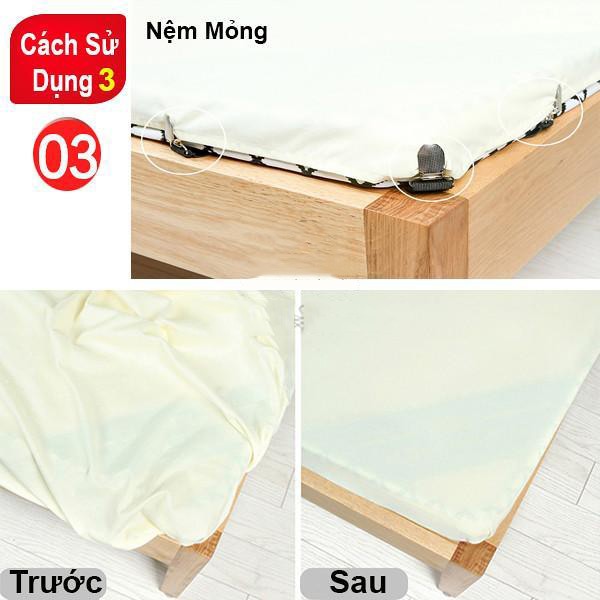 [Nowship] Combo Set Bộ 4 Miếng Kẹp Ga Giường, Drap, Nẹp Dây Thun Cố Định Giữ Phẳng, Drap, Tấm Trải Giường Chịu Lực