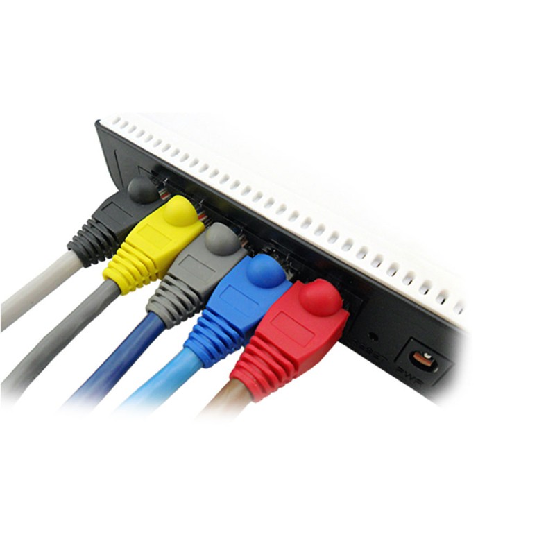 100 nút bảo vệ đầu dây cáp kết nối màu trơn chất liệu nhựa tiện dụng cho Cat5 Cat5e Cat6 | BigBuy360 - bigbuy360.vn