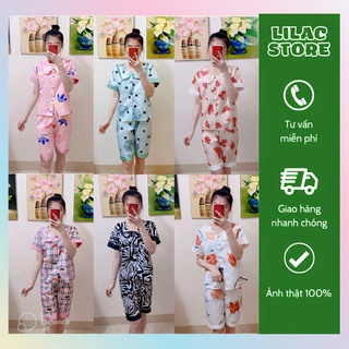 Đồ bộ pijama lửng ảnh thật chất Kate thô hoạ tiết siêu xinh