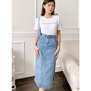 Chân váy jeans dài xẻ MIEU - HM17