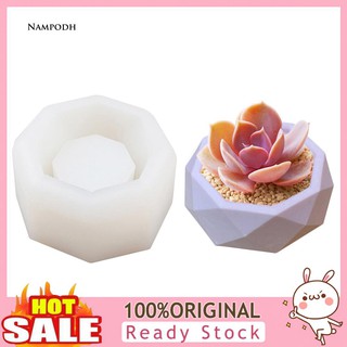 ✌NP Silicone Polygonal Concrete Flower Pot Ceramic Clay Bottle Vase Cement Mold