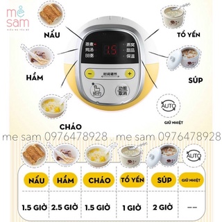 Nồi nấu cháo chậm bear 0,8 lít
