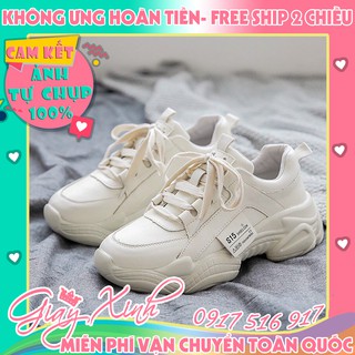 Giày thể thao nữ sneaker màu trắng ,Giày thể thao nữ S15 chất đẹp da PU đế cao 4cm mã M011