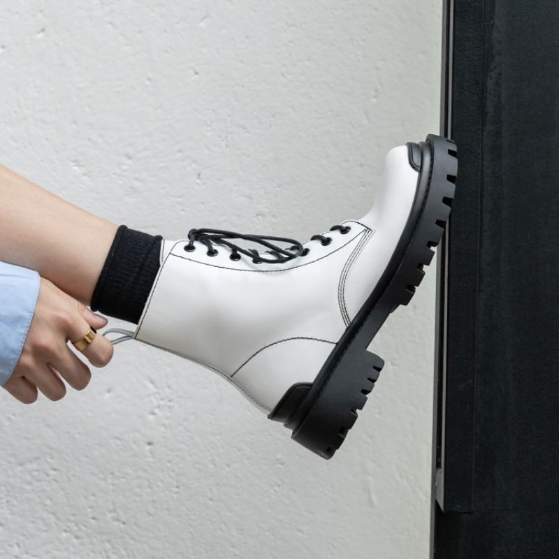 (SẴN ĐEN 36) Boots ulzzang B45 đế cao 4cm | BigBuy360 - bigbuy360.vn