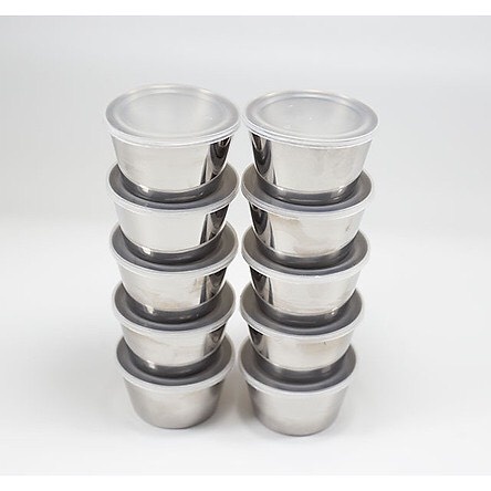 COMBO 10 Khuôn làm bánh flan inox 304 ,Khuôn Inox 304 Làm Bánh Flan Có Nắp( 7cm ), Rau Câu ,Cupcake , Làm Đá Không Gỉ