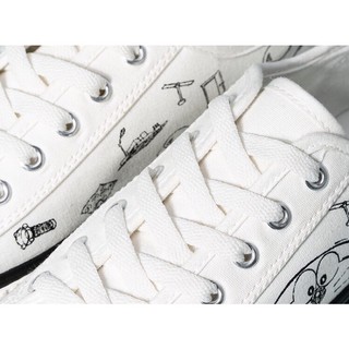 Giày Sneaker Trắng Viền Đen Doremon Doraemon