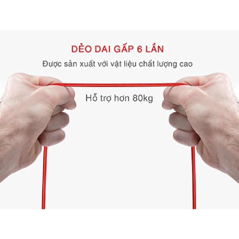 Dây cáp bọc dù chất lượng cao sạc nhanh Lightning Bagi IH150 - Hang chính hãng  Ychac