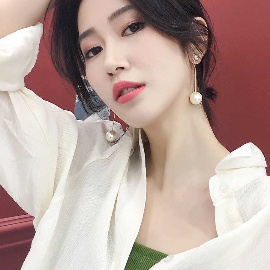Khuyên tai nữ dáng dài đính ngọc trai nhân tạo dành cho các cô nàng đi tiệc đi chơi HT-003