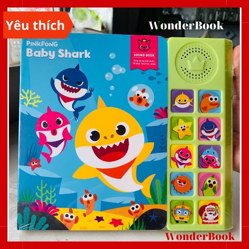 Sách nhạc BABY SHARK nhập khẩu Hàn quốc kèm 10 bài hát tiếng anh nổi tiếng