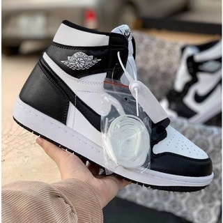 Giày jordan panda cao cổ đen trắng giày thể thao jordan cao cổ đen trắng nam nữ da thật full