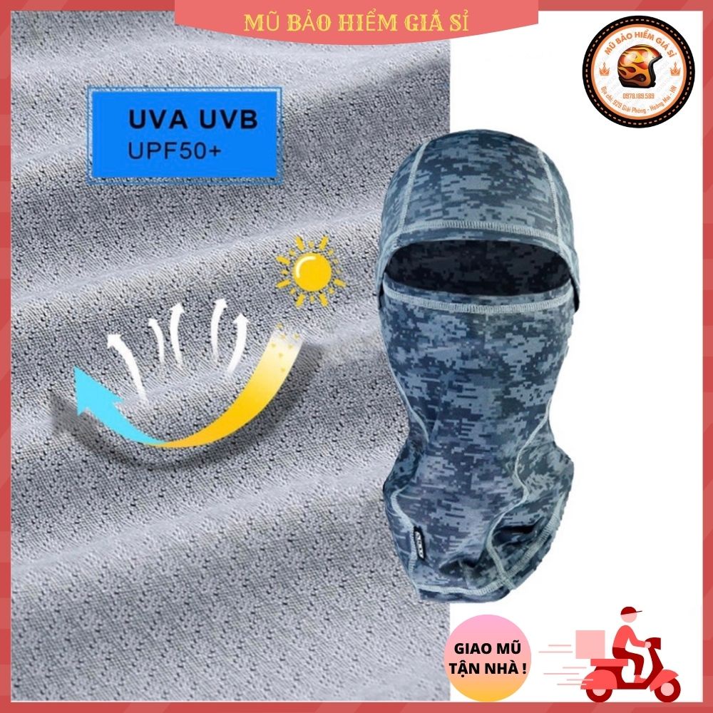 Khăn trùm đầu ninja đi phượt Swat 3in1 Camo mẫu mới cao cấp chống nắng, chống bụi hiệu quả