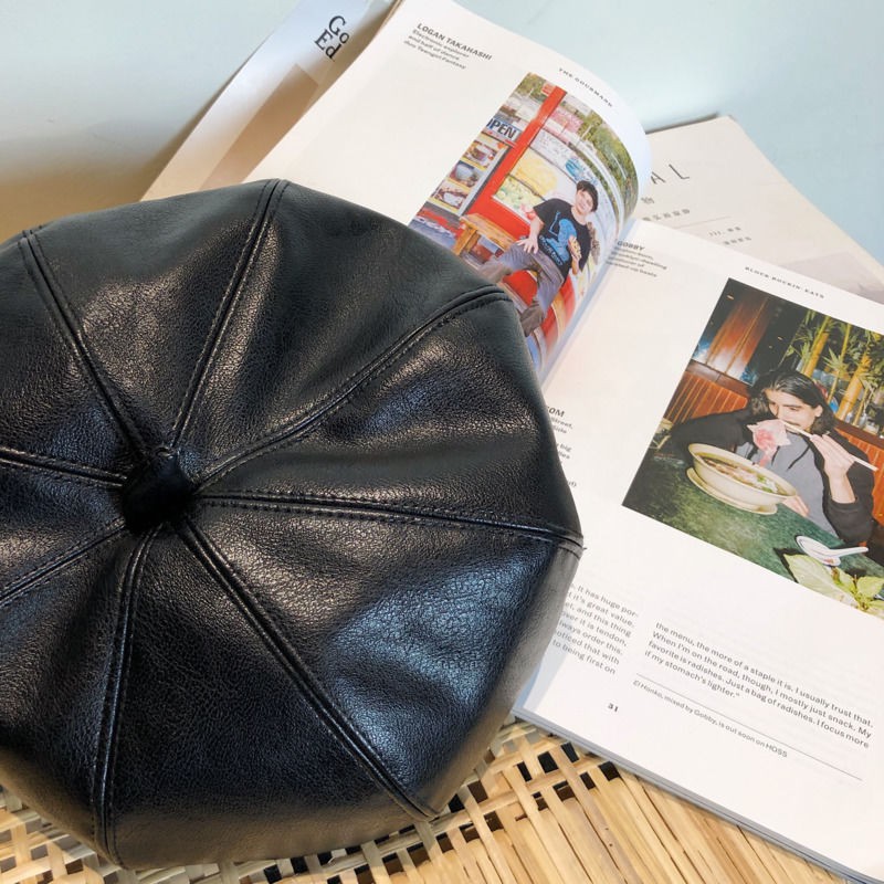 Mũ nồi da PU thời trang phong cách Hàn Quốc dành cho nữ