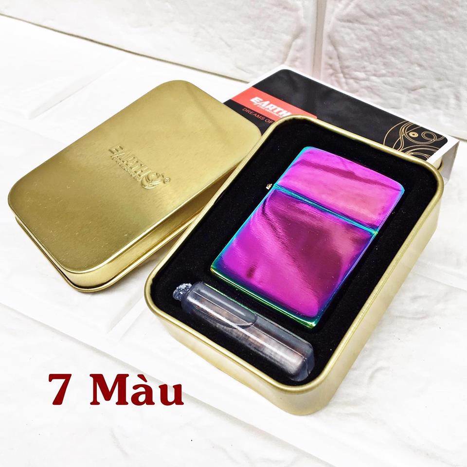 Vỏ Bật Lửa Zippo Trơn Nhiều Màu, Hộp Thiếc Tặng Kèm X-ang Mini - Hột quet độc lạ TANY SHOP ZPR04