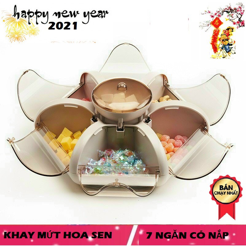 Khay Đựng Bánh Kẹo 6 Cánh Hoa Tự Bung, Sang Chảnh, Lịch Sự, Mẫu Mới Nhất Tết 2022