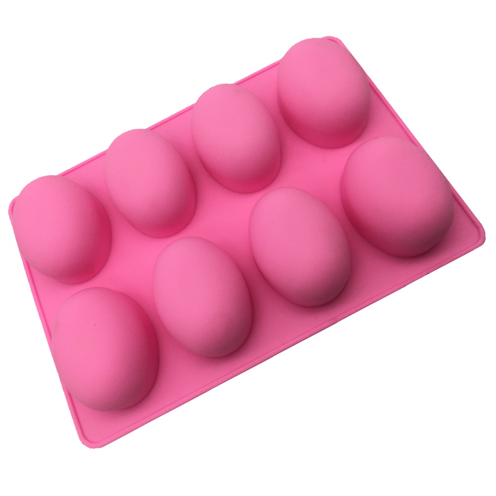 Khuôn Silicone 8 Ngăn Làm Bánh Tạo Hình Quả Trứng Phục Sinh DIY