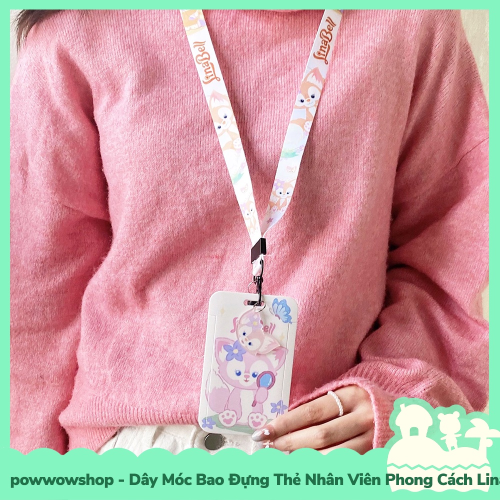 [Sẵn VN - Hỏa Tốc] Dây Móc Bao Đựng Thẻ Nhân Viên Nhựa PC Mẫu Nhân Vật Hoạt Hình Lina Bell Disne Cute Cat