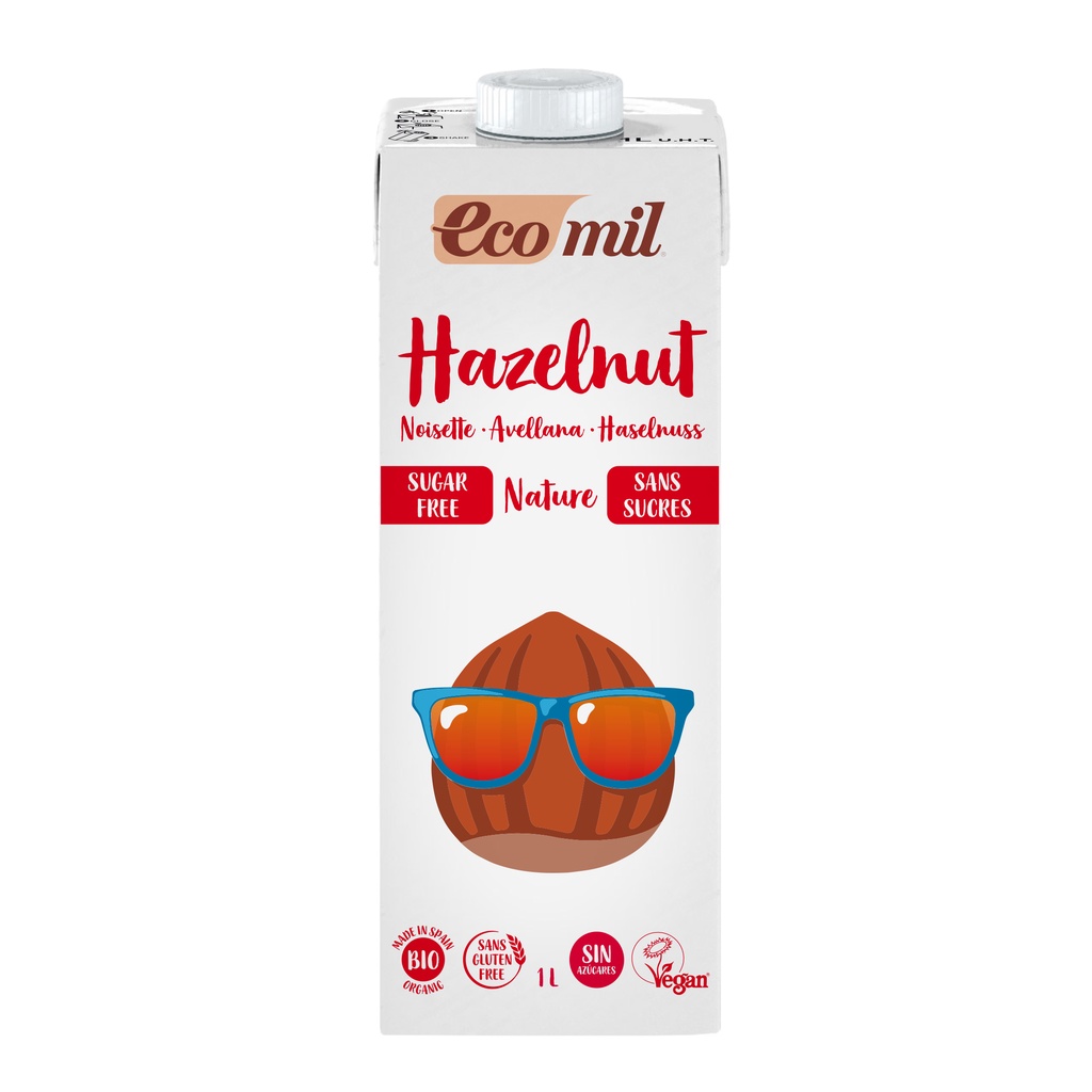 [ Lốc 3 Hộp] Sữa Hạt Phỉ Không Đường Hữu Cơ Ecomil (1L) - Organic Hazelnut Sugar Free (1L)