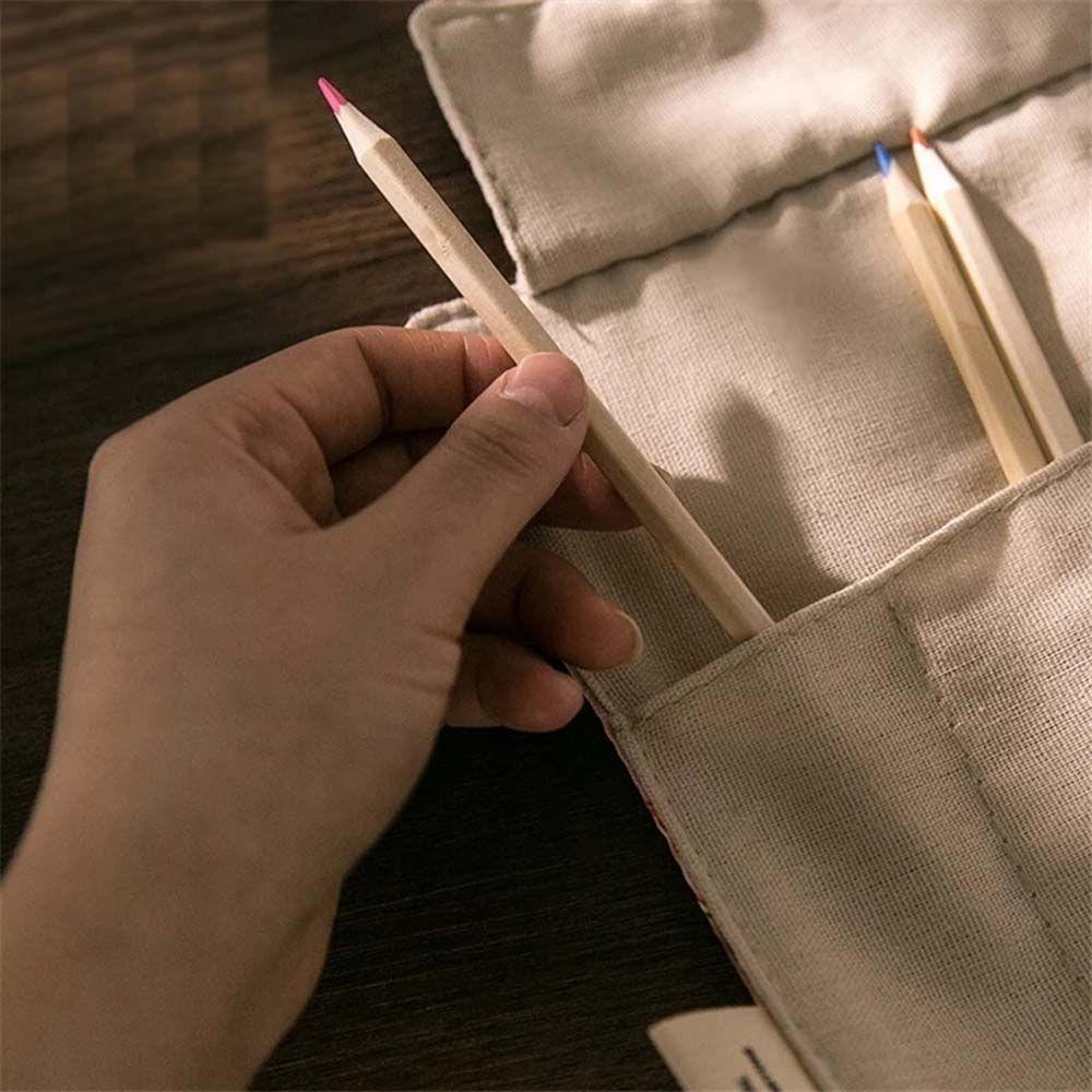 Túi Đựng Bút In Hoa Sen / Chim Hạc Kiểu Vintage Trung Hoa Dễ Thương