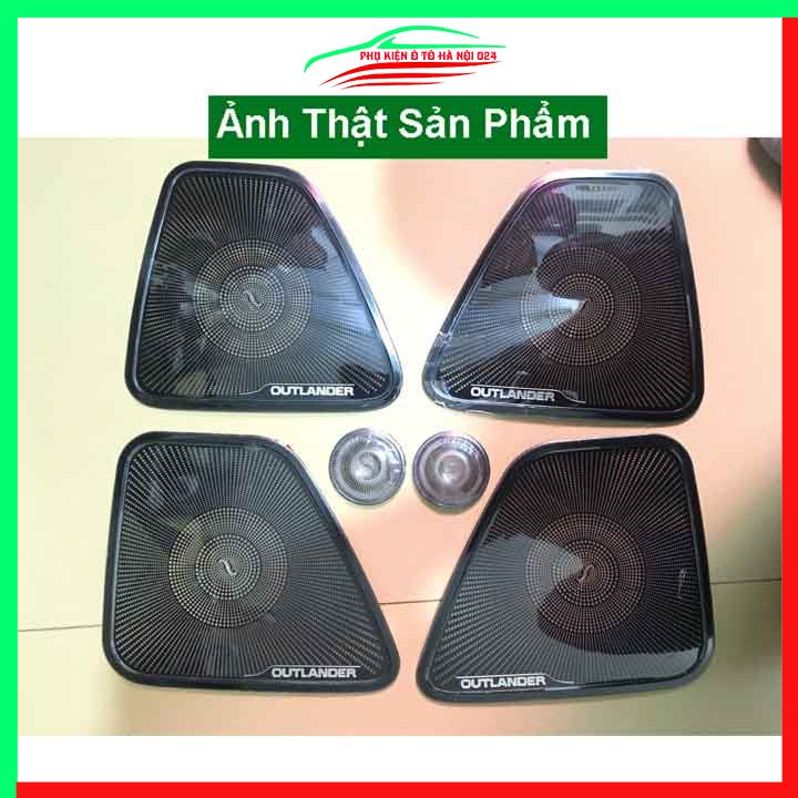 Bộ ốp màng loa Outlander 2018-2022 chuẩn theo xe vân Titan chống xước trang trí nội thất ô tô