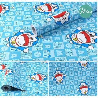 Giấy dán tường Doraemon xanh đậm Khổ 10m*45cm sẵn keo