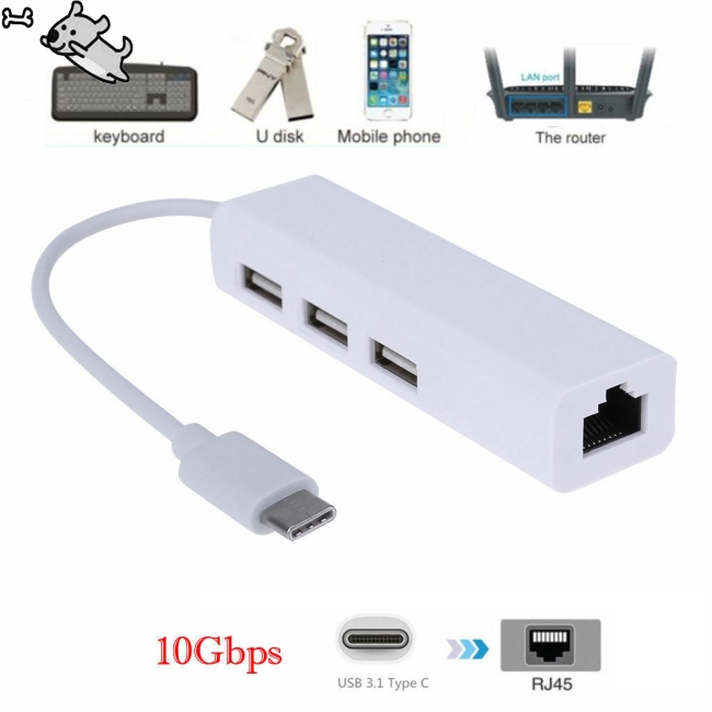 Thiết bị chuyển đổi đầu USB-C USB 3.1 Type C sang đầu mạng USB RJ45 cho Macbook PC