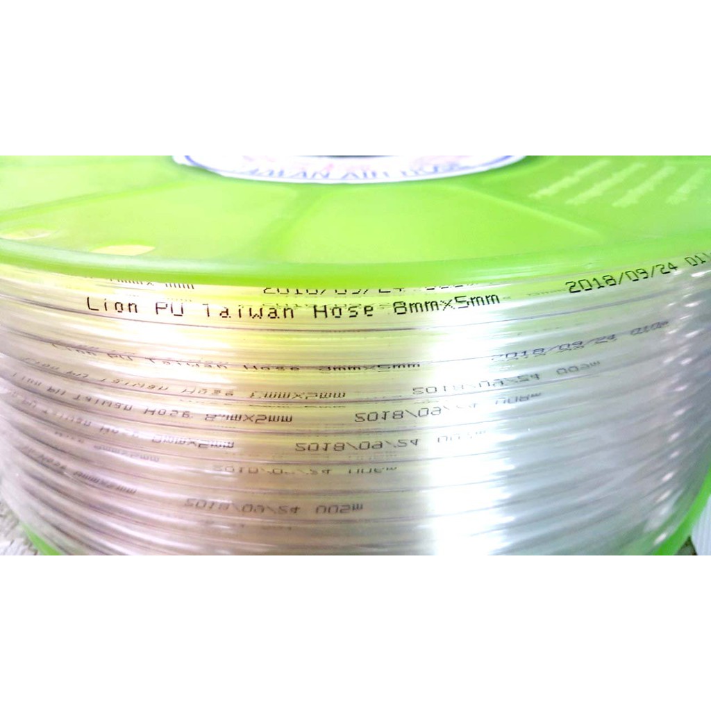 DÂY HƠI PU LION KHÍ NÉN ỐNG 5*8mm *100 MÉT - MÀU TRẮNG