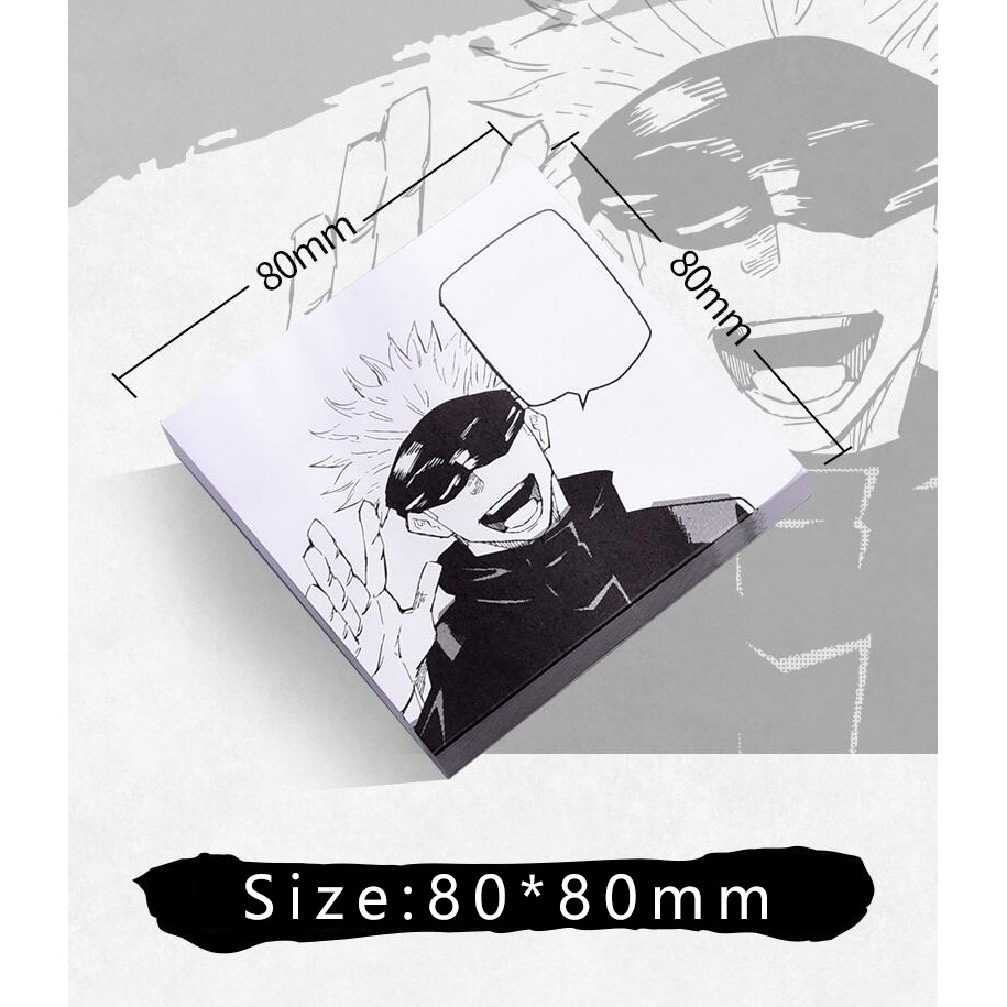 Bộ 50 Giấy Dán Ghi Chú Tự Dính Họa Tiết Juji geto suguru inumaki / gojo satoru itadori
