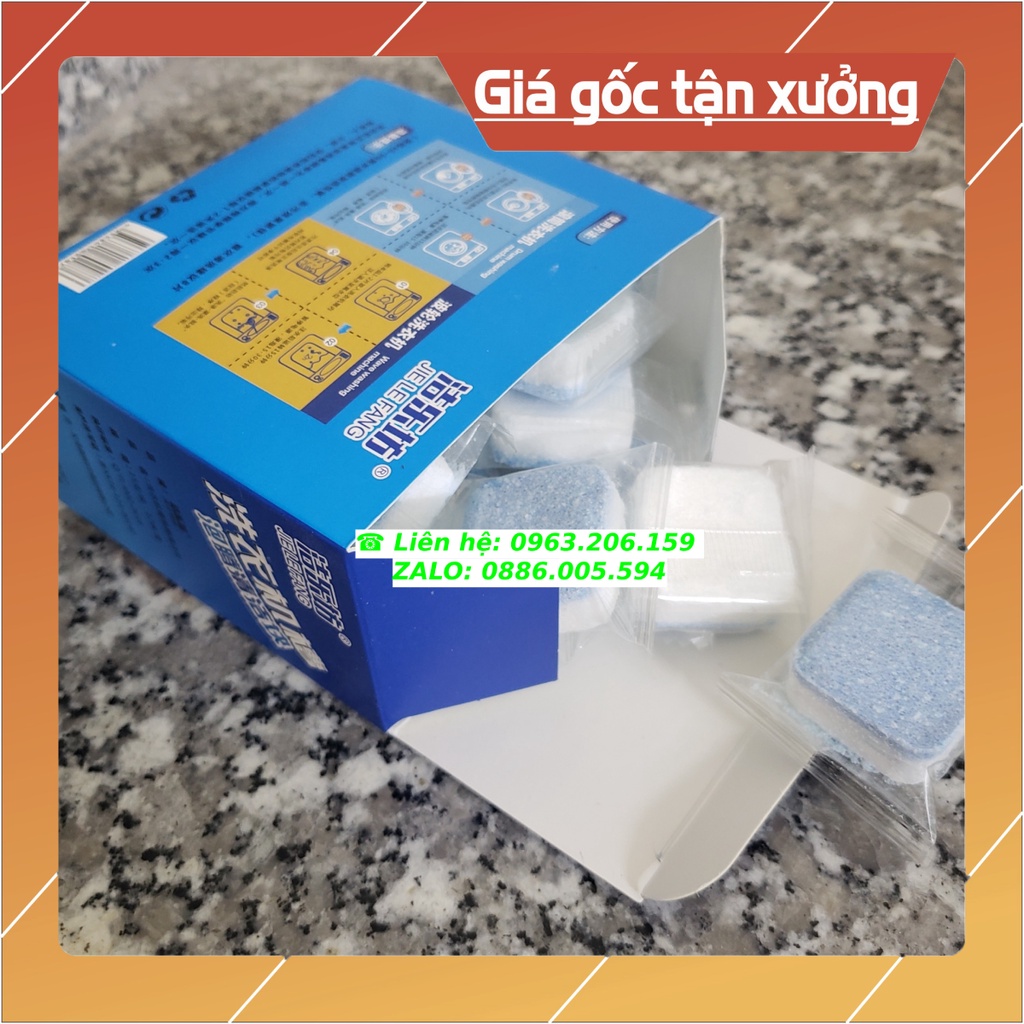 [MỚI VỀ] 1 Hộp 12 Viên Tẩy Lồng Giặt, Vệ Sinh Lồng Máy Giặt Loại Bỏ Cặn Bẩn Và Diệt Khuẩn