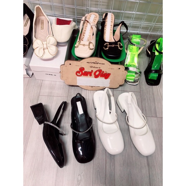 [Ảnh thật] MÃ G17 Giày sandal nữ cao gót cao cấp bít mũi gót trụ cao 5p quai đá  êm chân sang chảnh