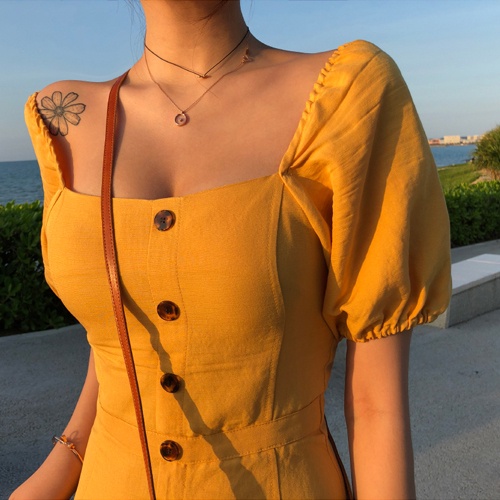 Đầm dáng xòe midi tay ngắn Emilyshop ulzzang