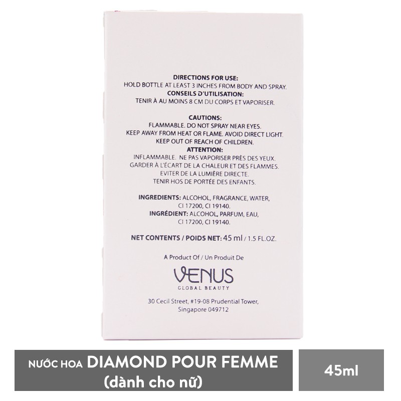 [Mã LTP50 giảm 50000 đơn 150000] Nước hoa nữ Laura Anne Diamond pour Femme 45ml chính hãng | BigBuy360 - bigbuy360.vn