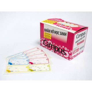 Nhãn Vở Campus - FLOWER (Hộp 100 túi)