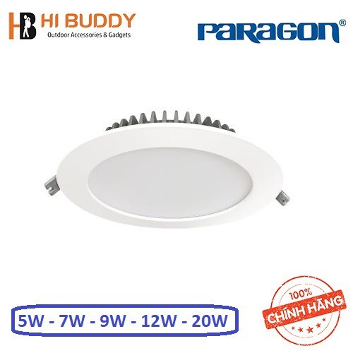 Đèn LED Paragon Downlight Âm Trần  - 5W/ 7W/ 9W/ 12W/ 20W - Ánh Sáng Vàng/ Trung Tính/ Trắng. Chính Hãng