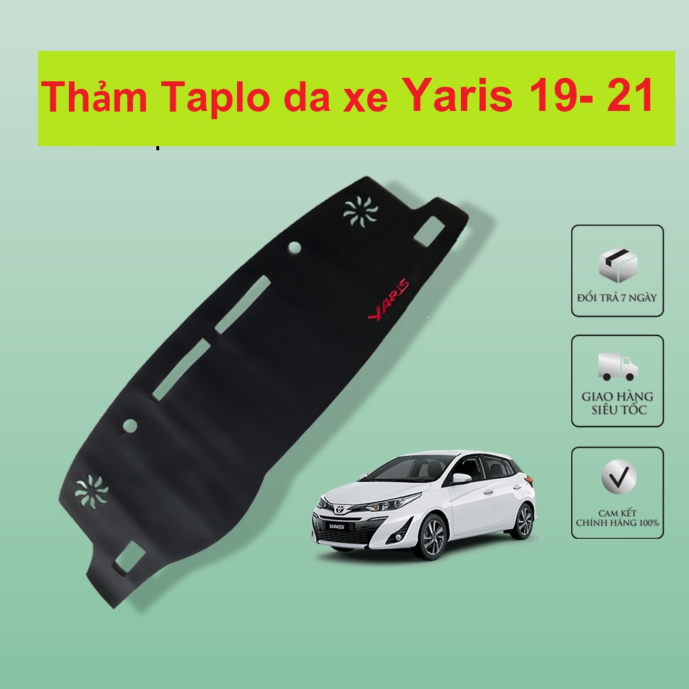 Thảm Taplo Da Cacbon Xe Toyota YARIS 2014-2022, chống nóng tốt, chống trơn trượt, vừa khít theo xe