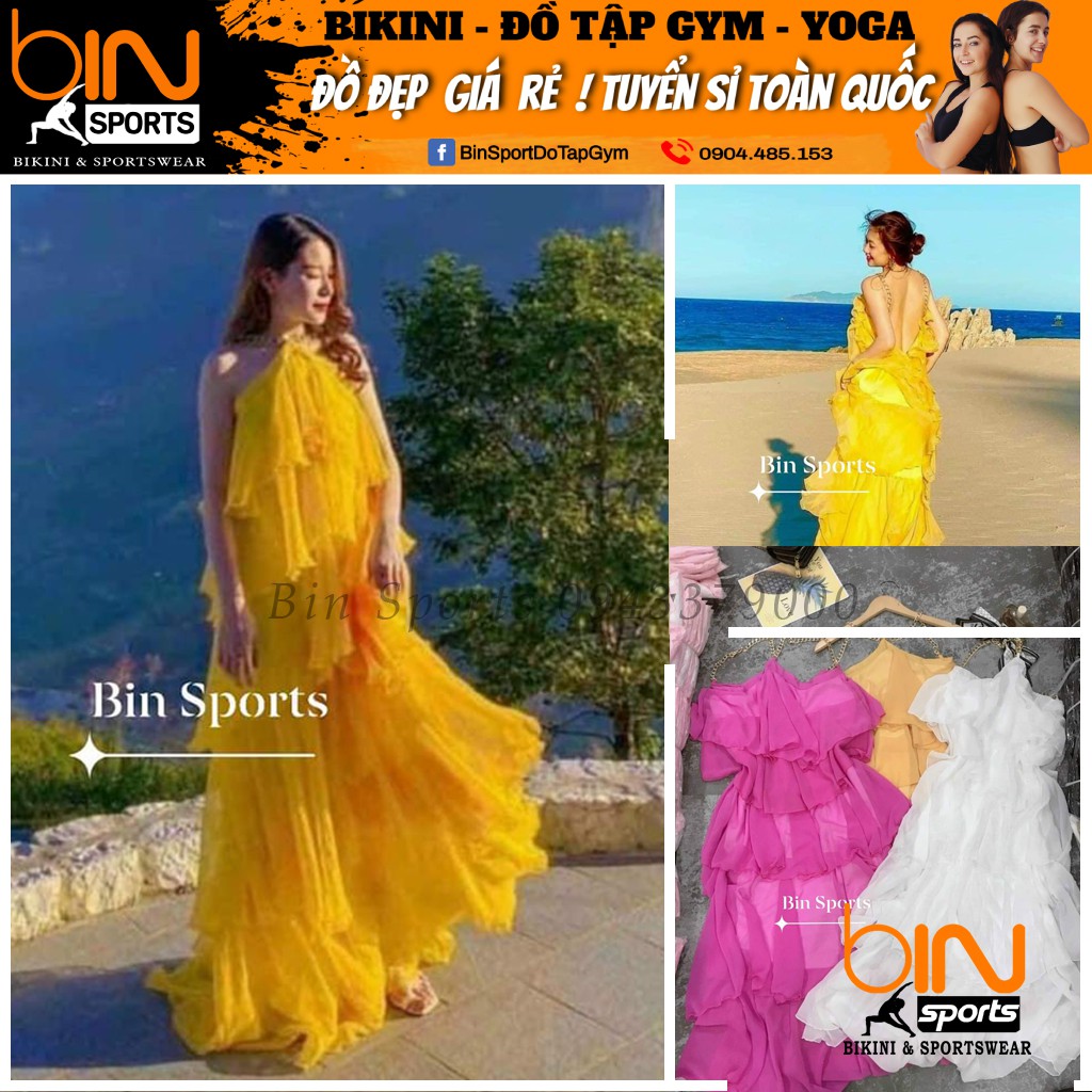 Đầm Maxi Voan Tầng Xích Nhiều Màu Đi Biển Du Lịch Chụp Ảnh Sống Ảo Cực Sang Bin Sports MA003