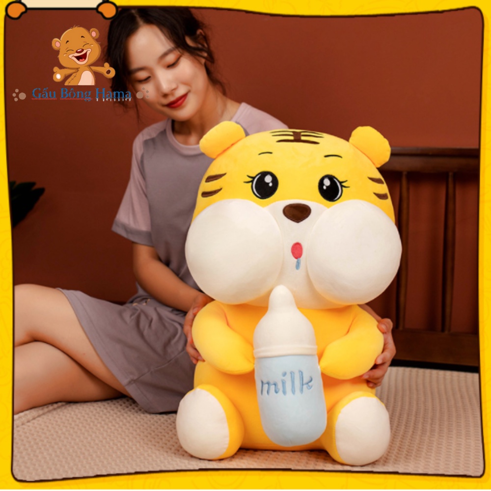 Gấu Bông Hổ Ôm Bình Sữa Cho bé kích thước 70cm Cao Cấp Gấu Bông Hama