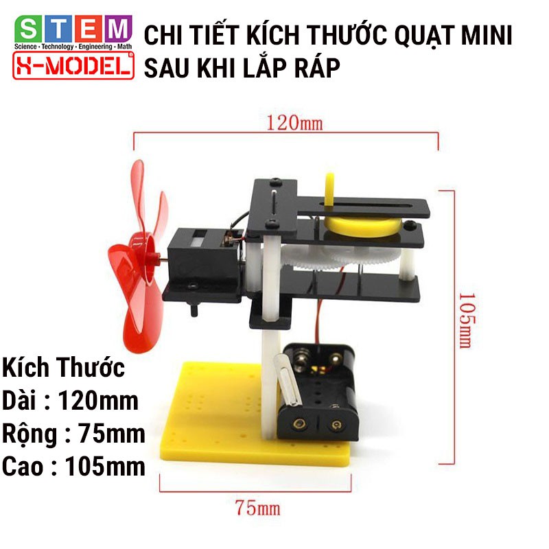 Đồ chơi sáng tạo STEM Quạt mini quay lắc đầu cổ X-MODEL ST41 cho bé, Mô hình DIY [Do it Yourself] |Giáo dục STEM, STEAM