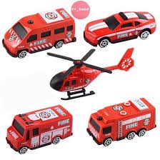 Mô hình xe cứu hỏa, xe cứu thương trang trí bánh kem, trang trí bánh sinh nhật