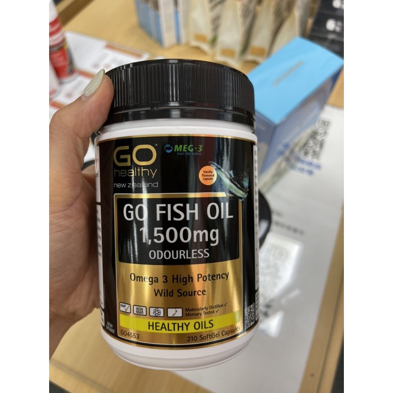Siêu Thị NewZealand-Viên uống dầu cá tốt cho sức khoẻ- Viên Dầu Cá FishOil Go Healthy 1500mg 210v