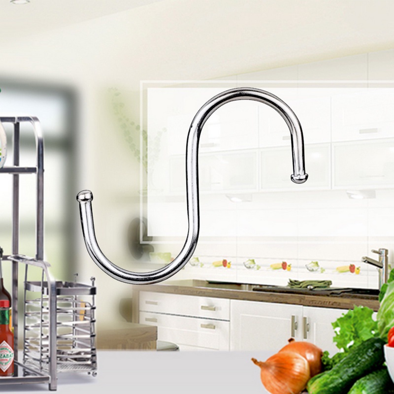 Móc Treo Đồ Hình Chữ S Bằng Thép Không Gỉ Màu Đen Đa Năng Sắp Xếp Gọn Gàng Cho Nhà Bếp / Phòng Tắm
