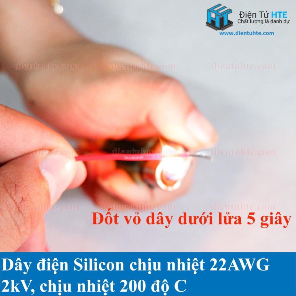 5 mét Dây điện Silicon chịu nhiệt siêu mềm 22AWG - 18AWG nhiều màu