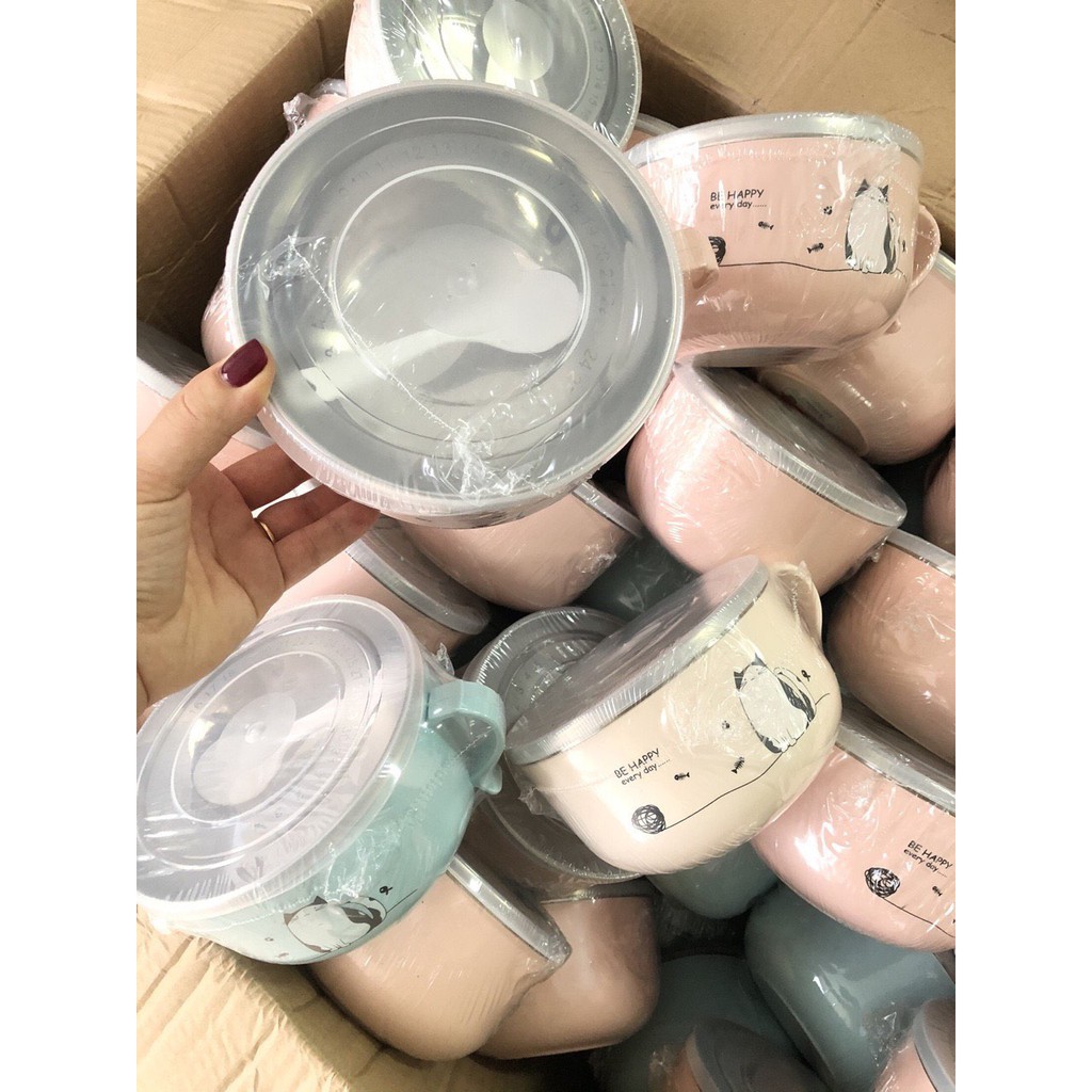 Ca mỳ lõi inox 2 lớp cách nhiệt, Bát ăn dặm lõi inox cách nhiệt