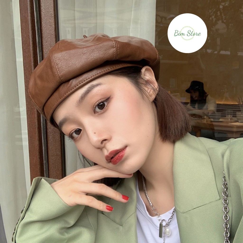Mũ nồi bí thu đông cho nữ da cao cấp, phong cách cổ điển - Màu sắc nổi bật, phom chuẩn đẹp - Hàng Quảng Châu loại 1