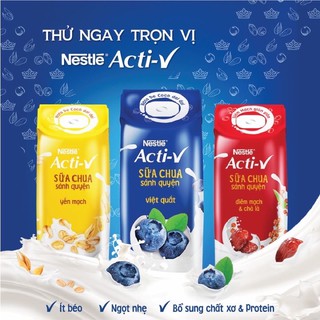 SỮA CHUA HỘP NESTLÉ ACTI-V 180ML 3 MÙI