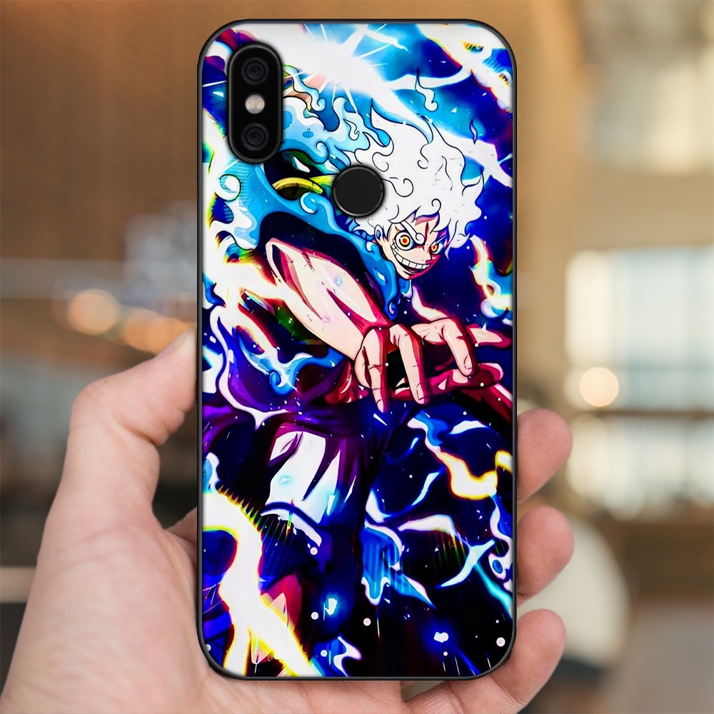 Ốp lưng Xiaomi Mi A2, Redmi 6X viền đen in hình Luffy One Piece